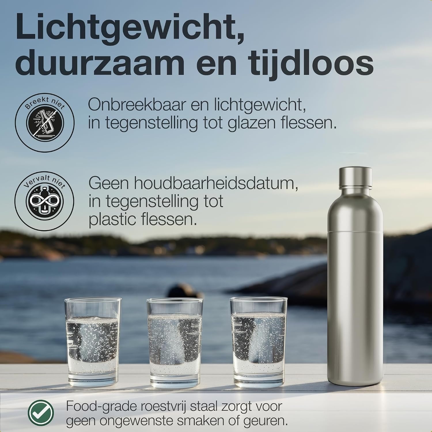 Lot de 2 bouteilles inox 1L pour machine à eau - Jusqu'à -29%