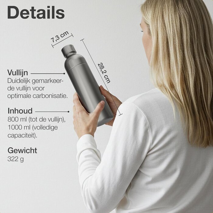 Lot de 2 bouteilles inox 1L pour machines à eau - Jusqu'à -29%