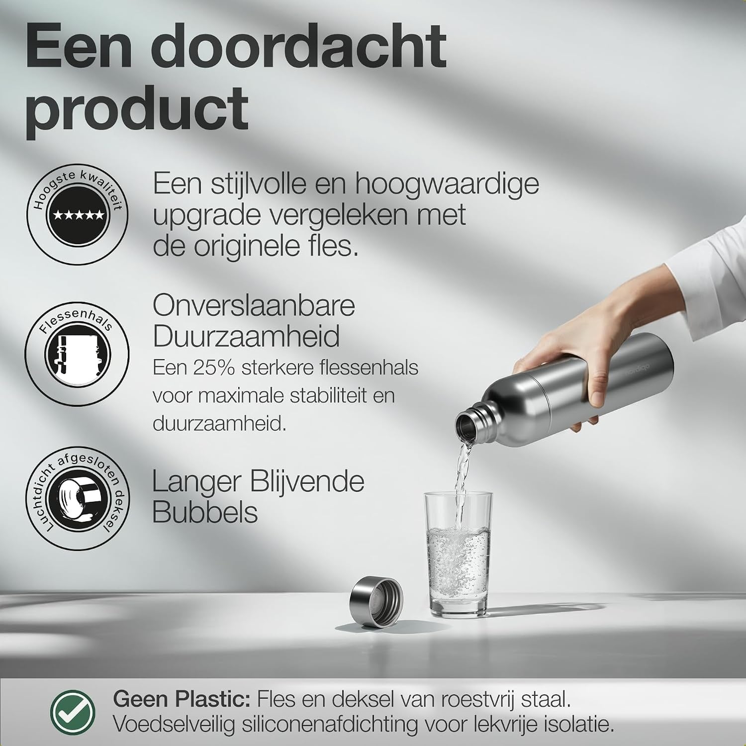 Lot de 2 bouteilles inox 1L pour machines à eau - Jusqu'à -29%