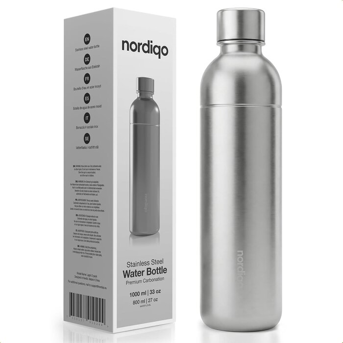 Lot de 2 bouteilles inox 1L pour machines à eau - Jusqu'à -29%