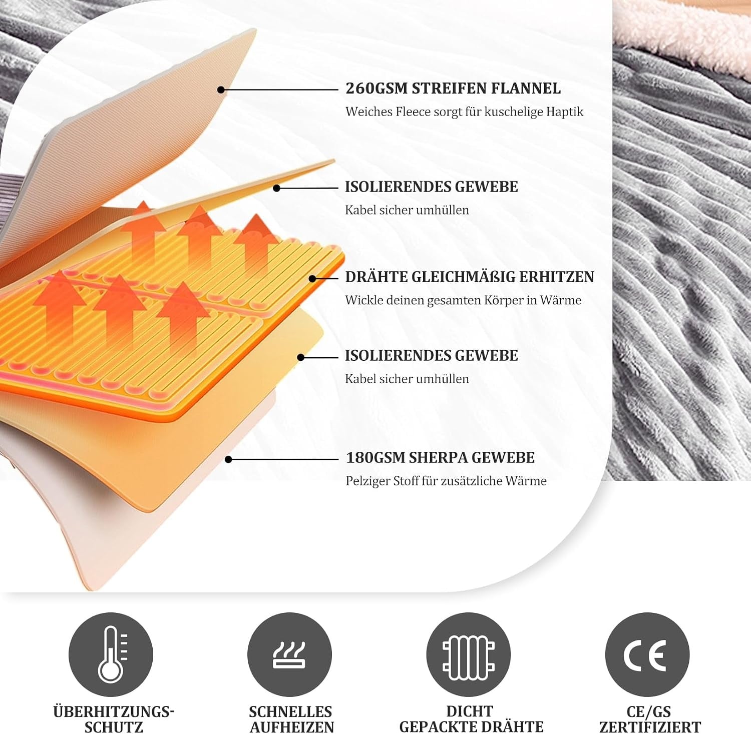 Couverture chauffante 200x180 cm - Jusqu'à -33% sur une sélection