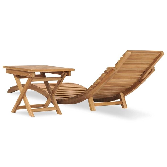 Vidaxl Bain de soleil en teck avec table pliante - Jusqu'à 35% de réduction