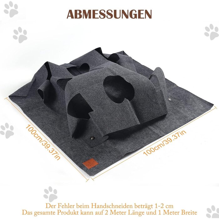 Tapis de jeu modulable pour chat - Gris - 100x100 cm - Jusqu'à -27%