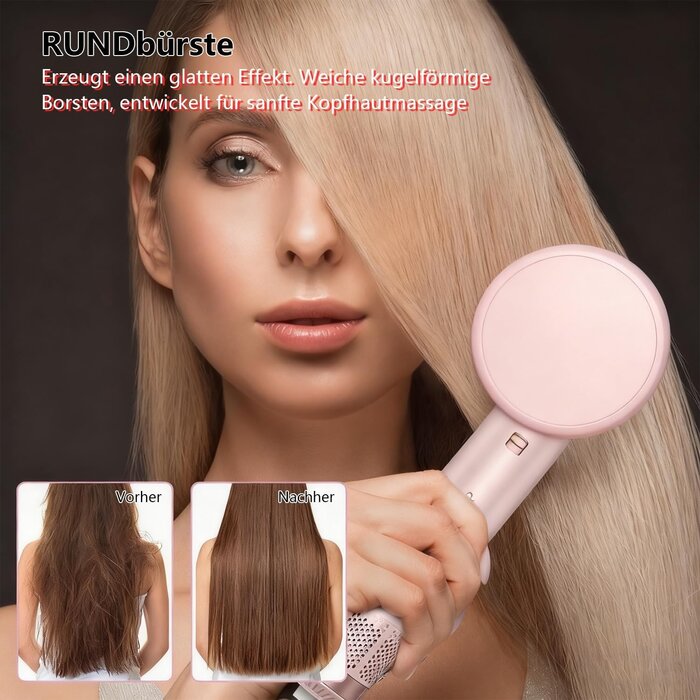 Brosse soufflante 5-en-1 rose - Jusqu'à -29% sur votre coiffure parfaite