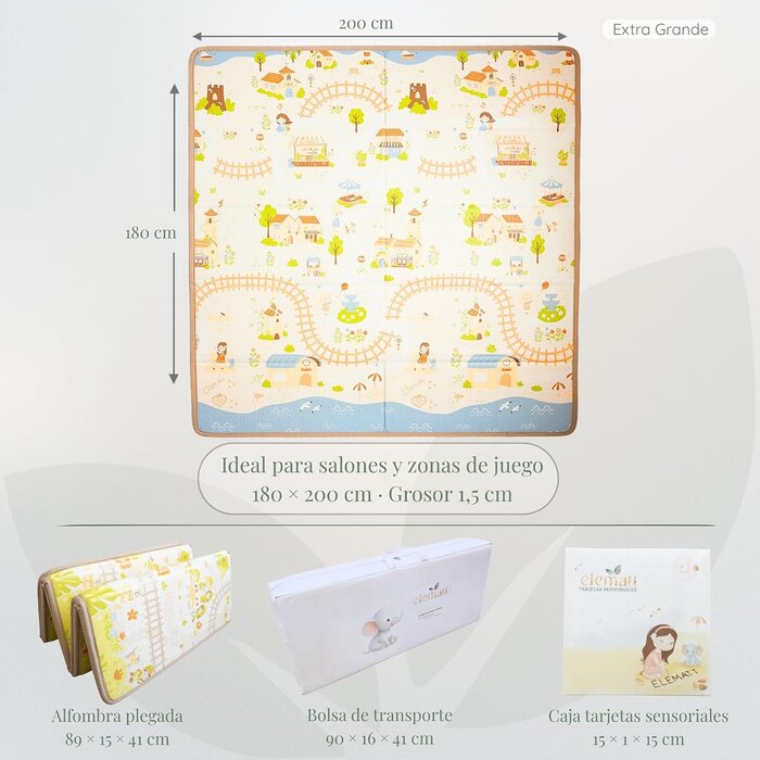 Tapis de jeu pliable XXL 180x200cm pour bébé - Jusqu'à -28%