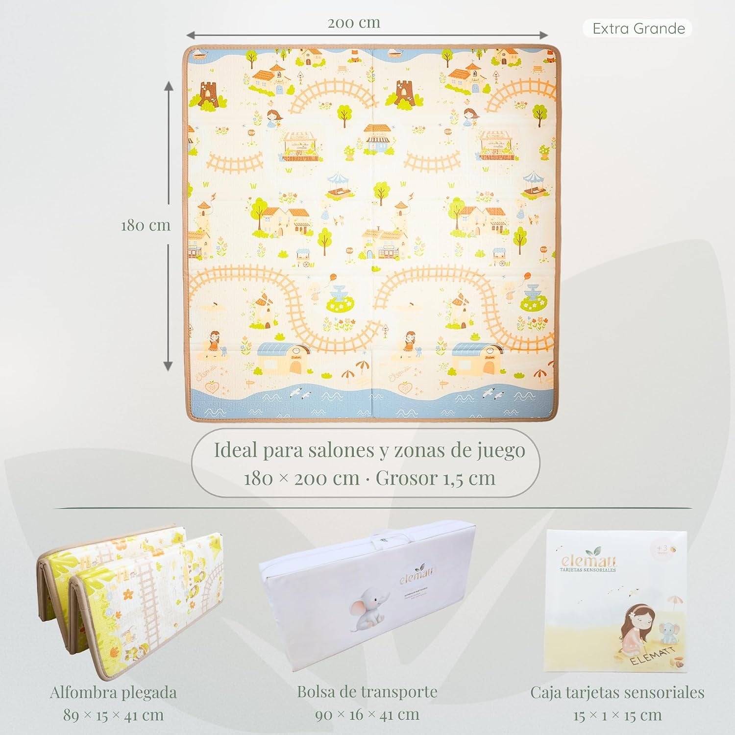Tapis de jeu pliable XXL 180x200cm pour bébé - Jusqu'à -28%