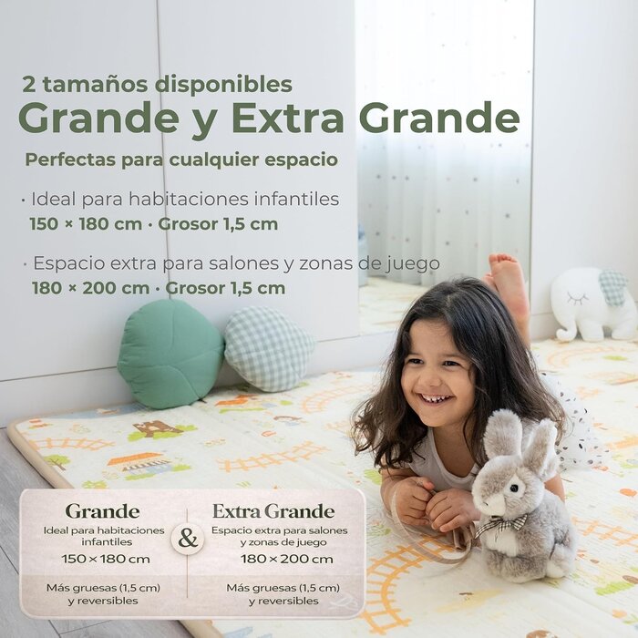 Tapis de jeu pliable XXL 180x200cm pour bébé - Jusqu'à -28%
