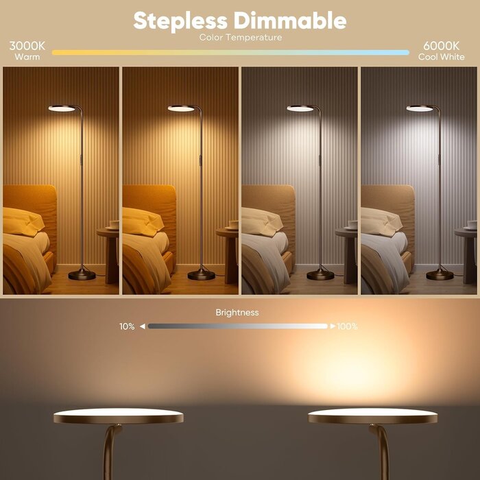 Lampadaire LED Dimmable 175cm - Jusqu'à 34% de remise