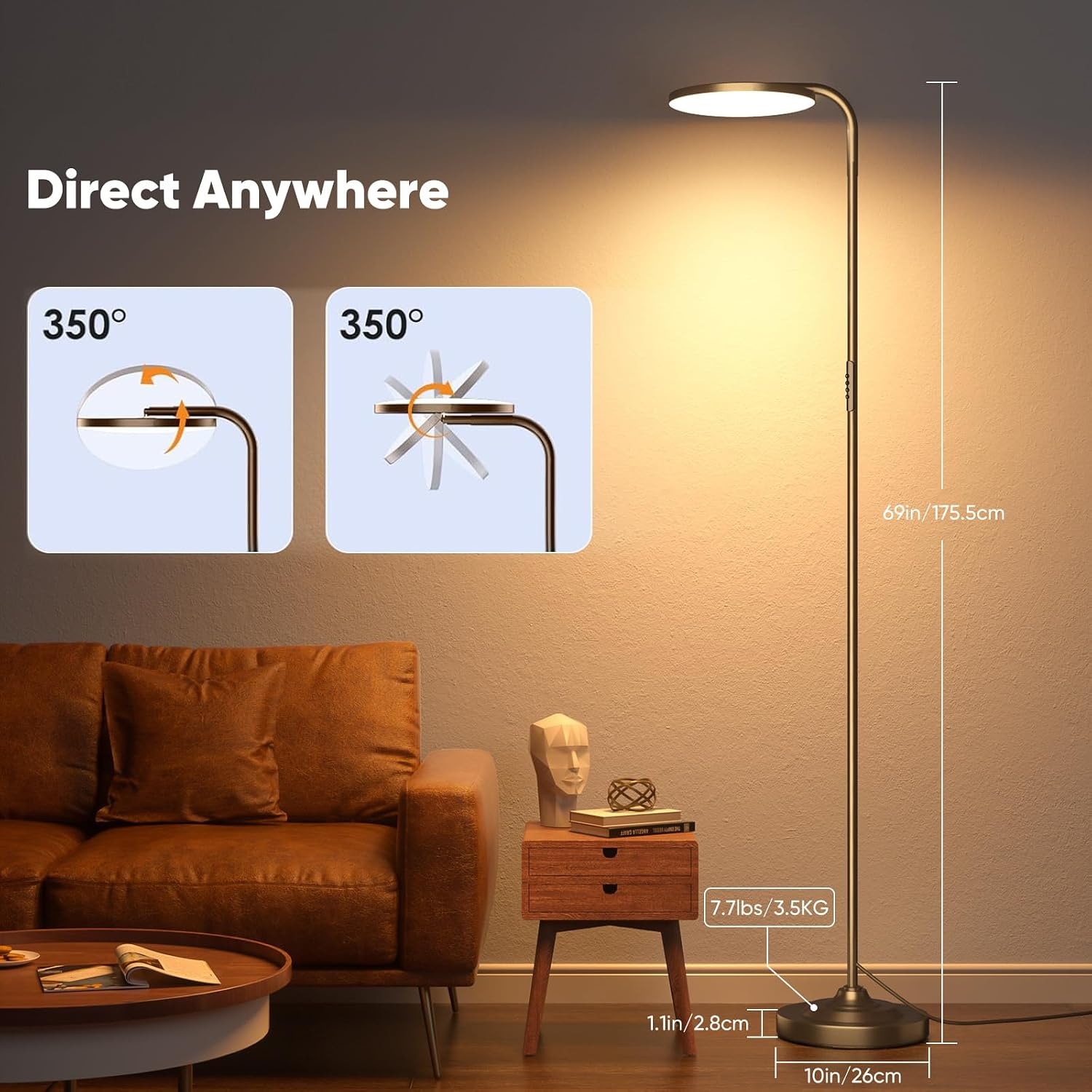 Lampadaire LED Dimmable 175cm - Jusqu'à 34% de remise