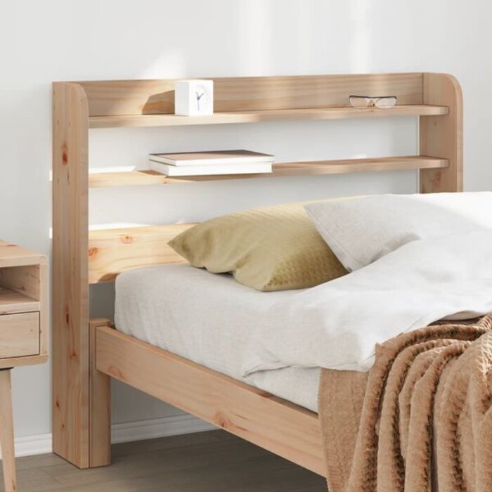 Vidaxl Tête de lit 90 cm avec étagères en bois de pin massif - Jusqu'à -50%