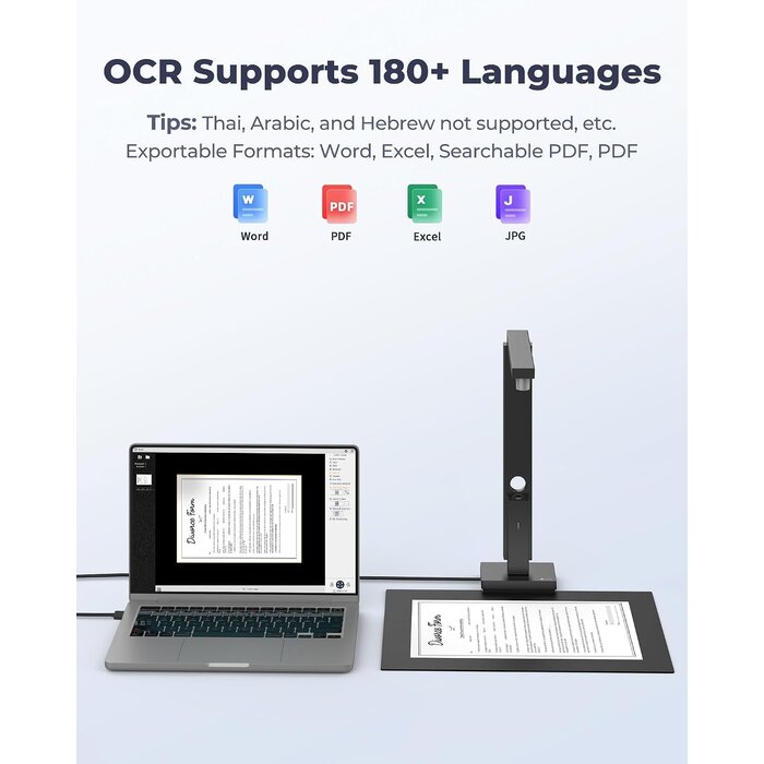 Scanner de documents portable A4 12 MP - Jusqu'à 34 % de remise