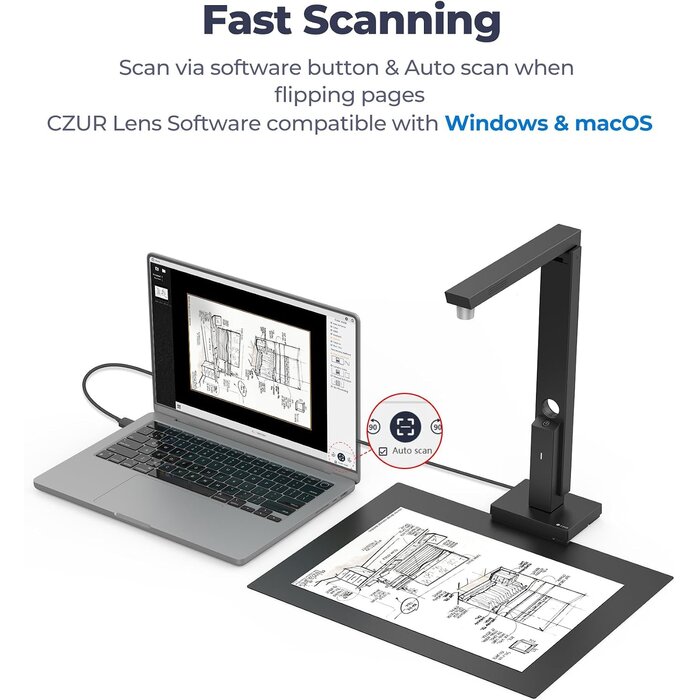 Scanner de documents portable A4 12 MP - Jusqu'à 34 % de remise