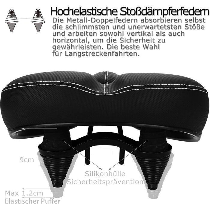 Selle de vélo confort extra large - Mousse à mémoire de forme - Jusqu'à -28%