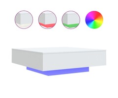 Vidaxl Table basse moderne avec LED 100x100cm - Jusqu'à 61% de réduction