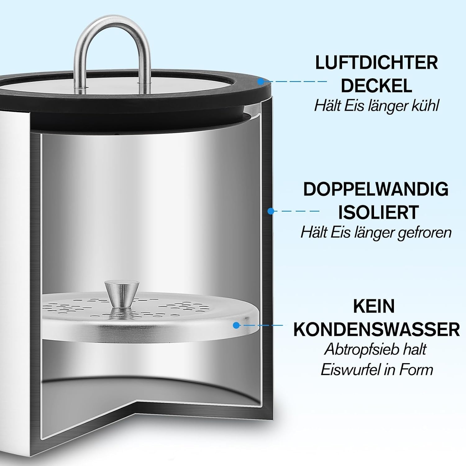 Seau à glace inox 2L avec accessoires - Jusqu'à 32% de remise