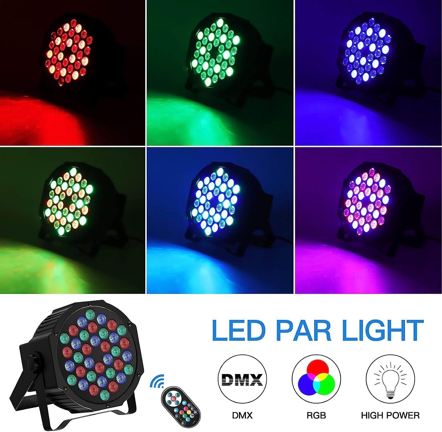Lot de 4 Projecteurs LED RGB 72W - Jusqu'à 35% de remise