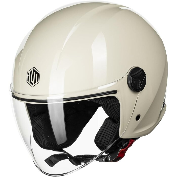 Casque Jet Rétro Moto/Scooter Beige - Homologué ECE 22.06 - Jusqu'à -33%