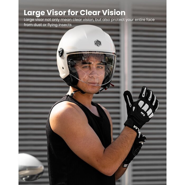 Casque Jet Rétro Moto/Scooter Beige - Homologué ECE 22.06 - Jusqu'à -33%