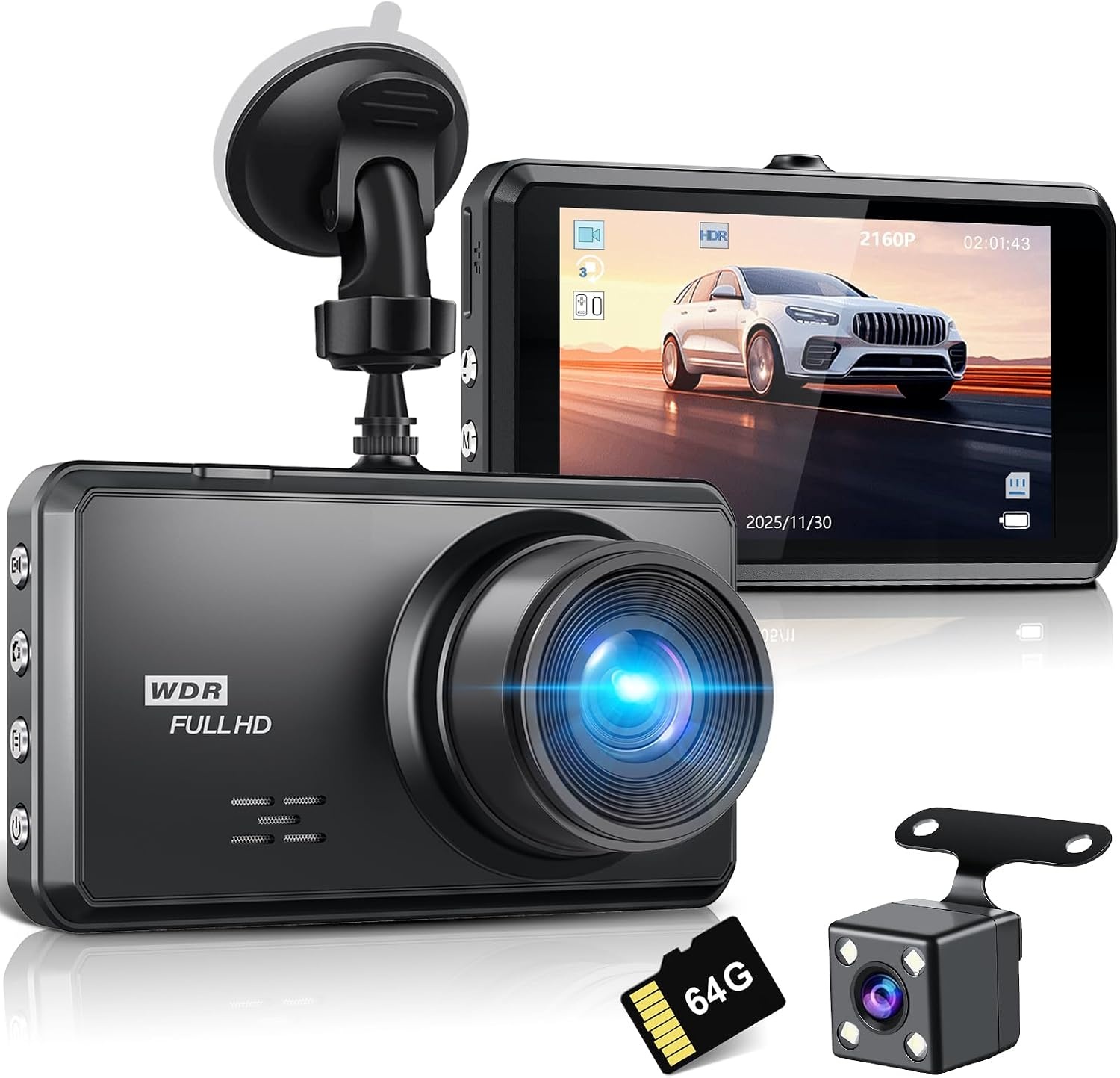 Dashcam 2,5K avant et arrière avec capteur Sony - Jusqu'à 35% de réduction