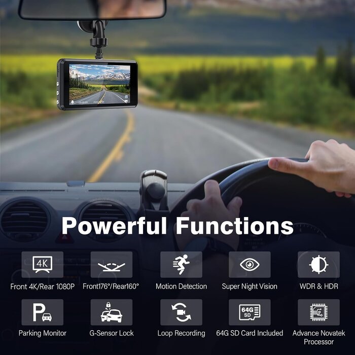 Dashcam 2,5K avant et arrière avec capteur Sony - Jusqu'à 35% de réduction