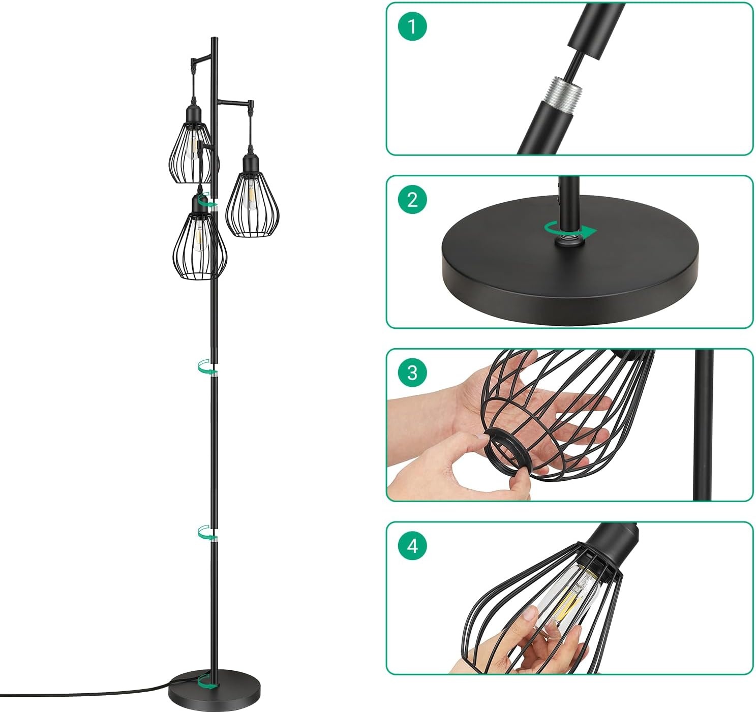 Lampadaire Industriel 3 Têtes Dimmable - Jusqu'à -34%