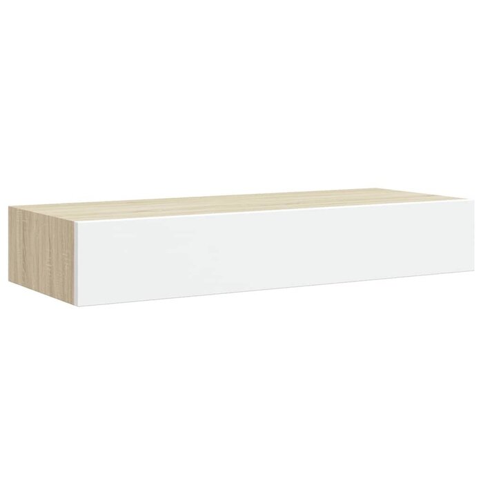 Vidaxl Étagère murale avec tiroir chêne et blanc - Jusqu'à -40% sur votre déco