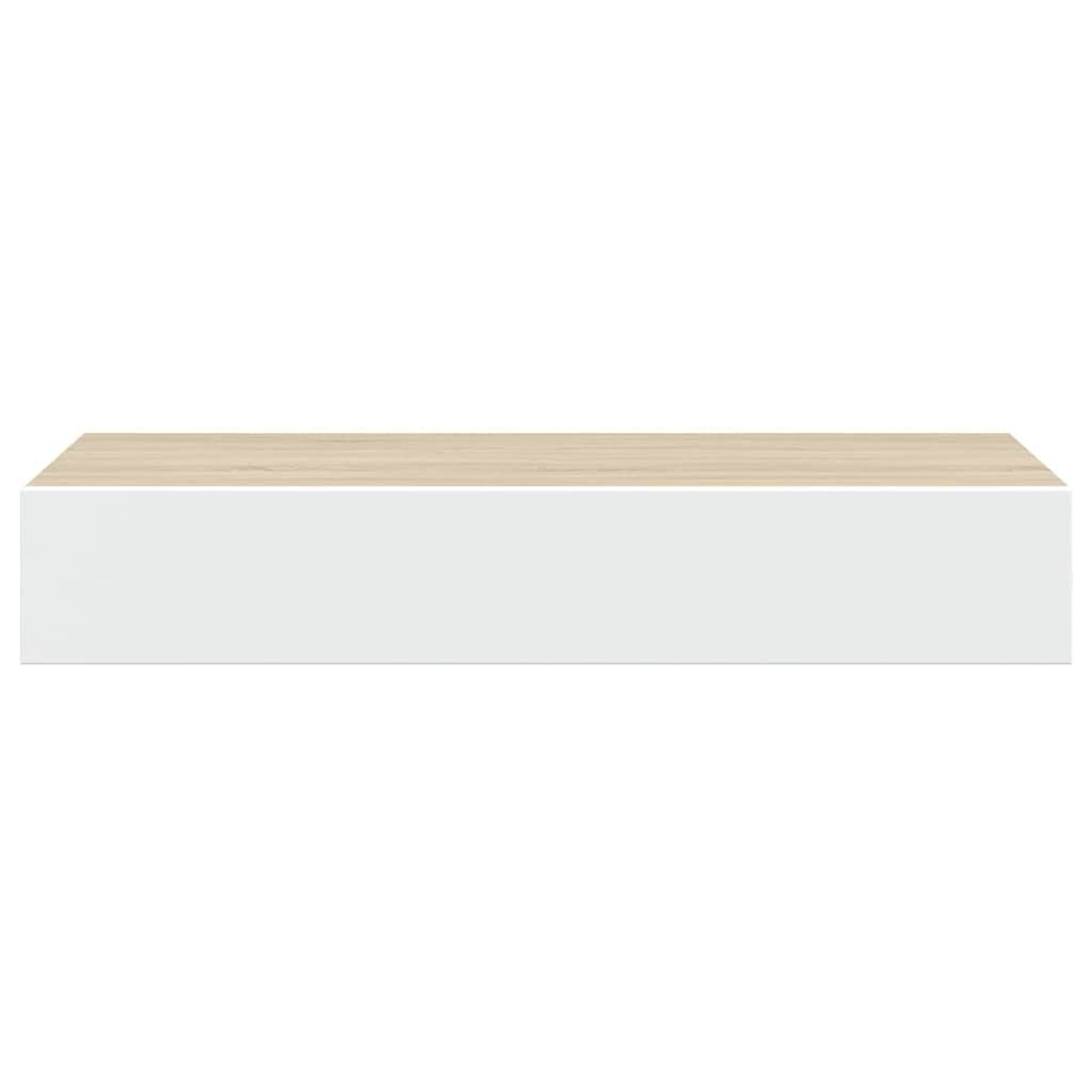 Vidaxl Étagère murale avec tiroir chêne et blanc - Jusqu'à -40% sur votre déco
