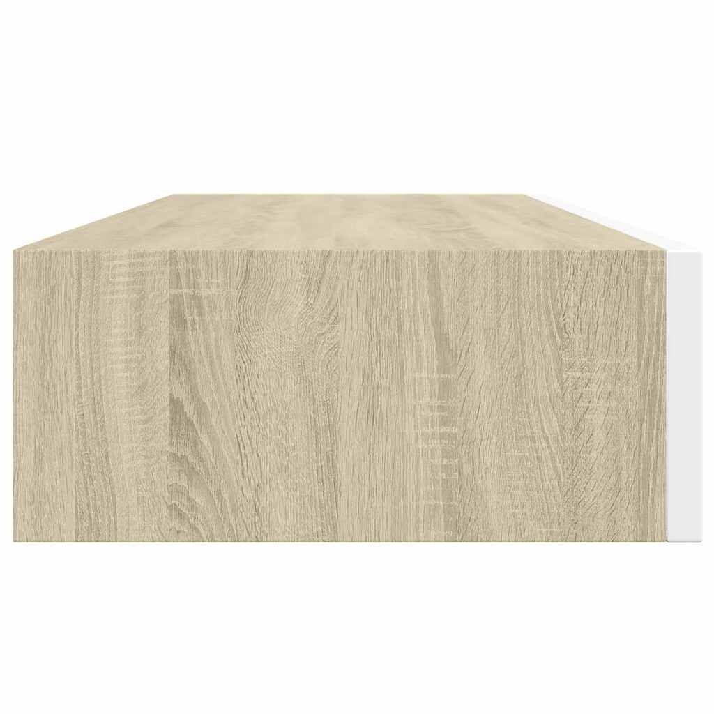 Vidaxl Étagère murale avec tiroir chêne et blanc - Jusqu'à -40% sur votre déco