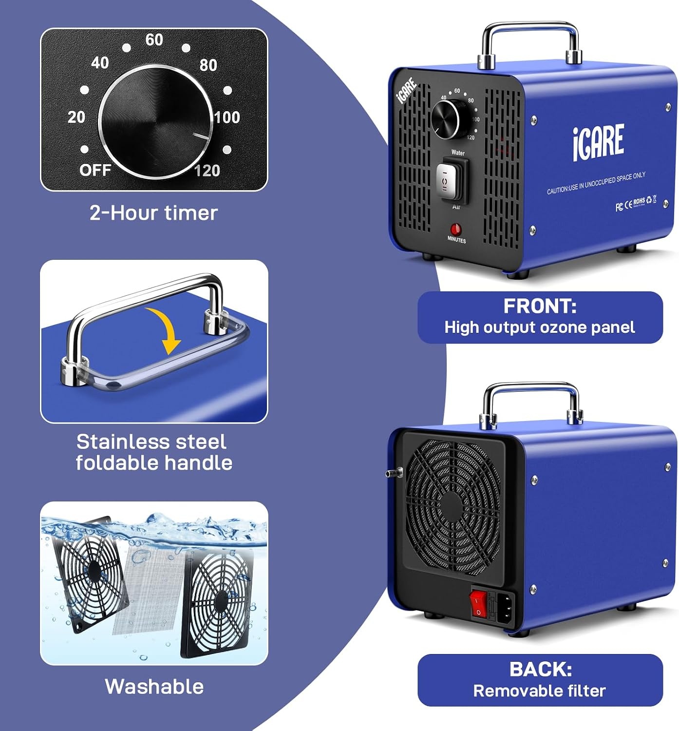 Générateur d'ozone et purificateur d'eau 45 000 mg/h - Jusqu'à -34% en Outlet