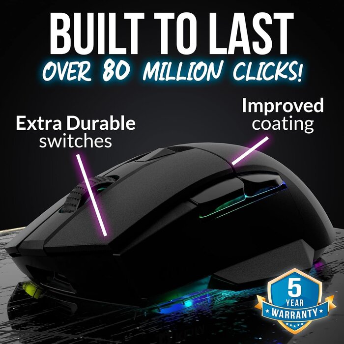 Souris gaming sans fil 12000 DPI RGB - Jusqu'à 33% de remise