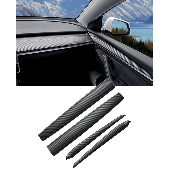 Kit déco Tesla Model 3 & Y Fibre de Carbone Mate - Jusqu'à -34%