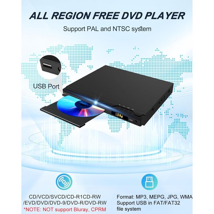 Lecteur DVD/CD HD 1080P avec Karaoké - Jusqu'à 33% de remise