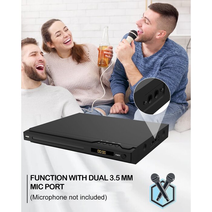 Lecteur DVD/CD HD 1080P avec Karaoké - Jusqu'à 33% de remise