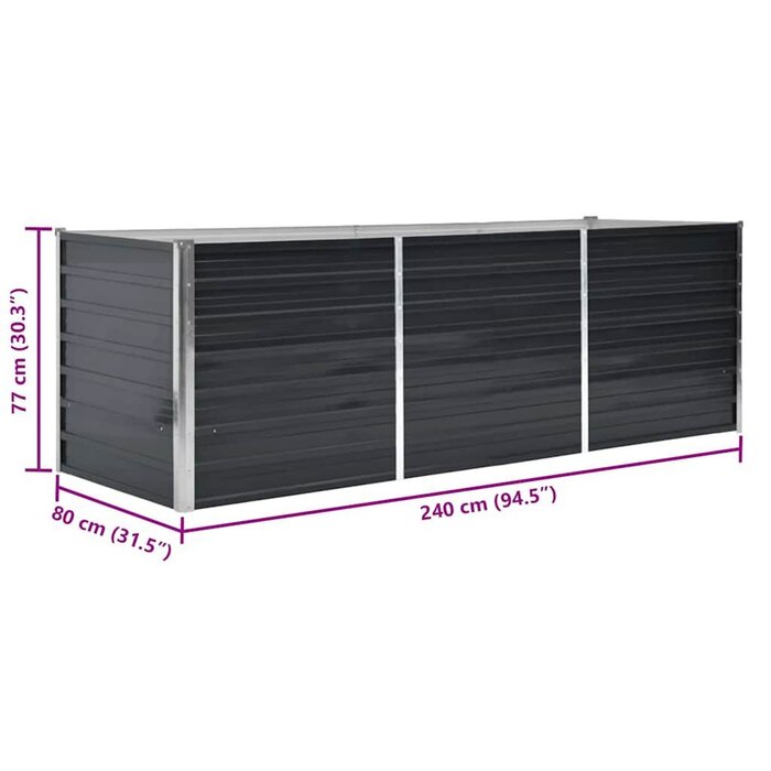 Vidaxl Bac à fleurs surélevé XXL 240x80cm - Jusqu'à -34%