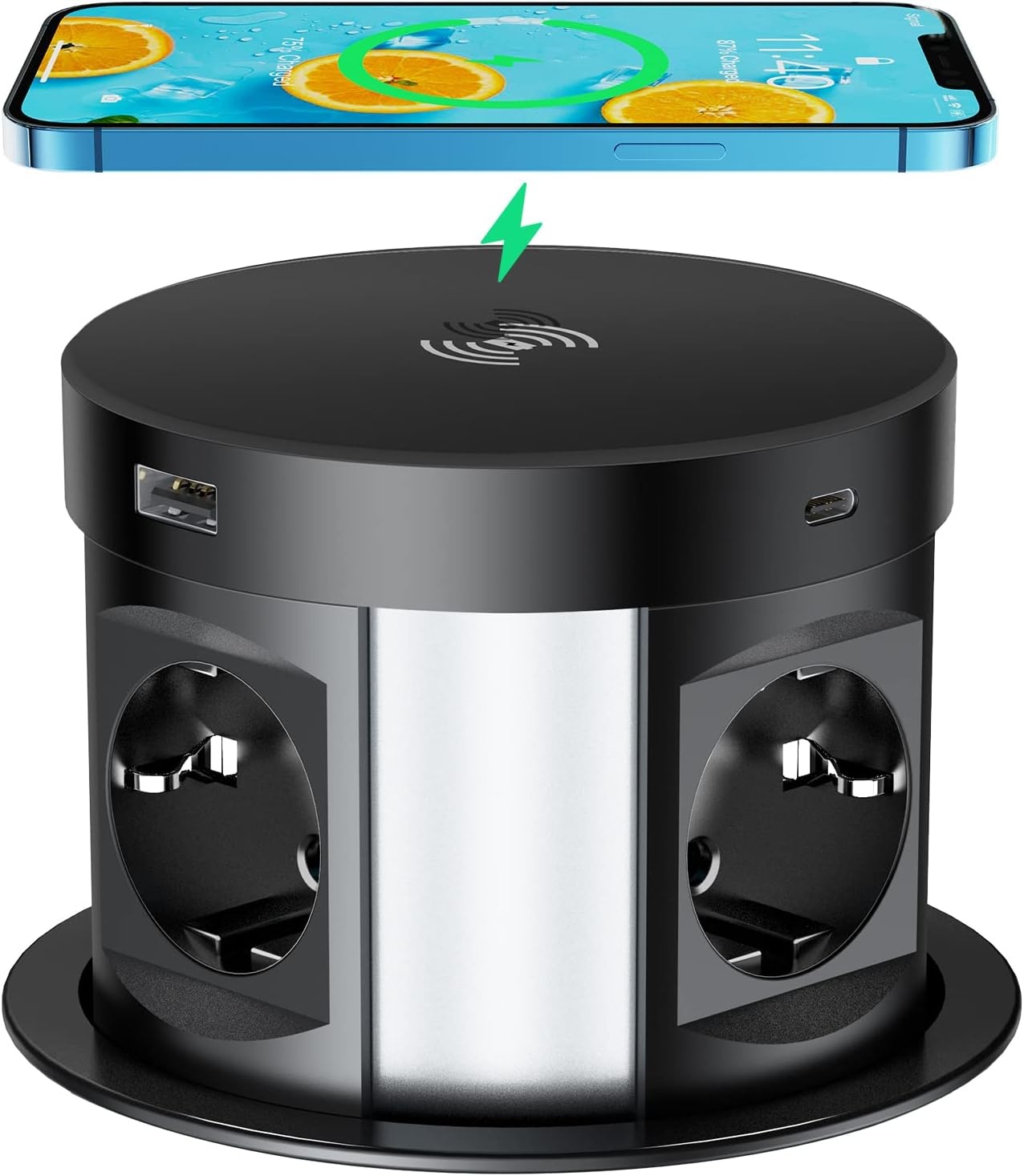 Bloc Multiprise Escamotable 4 Prises + USB & Chargeur Sans Fil - Jusqu'à -34%