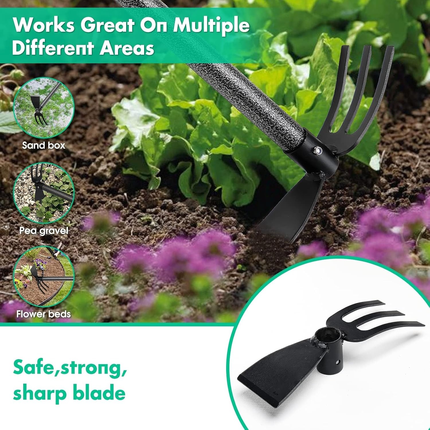 Houe de jardin double tête réglable 110 cm - Jusqu'à -31% sur l'outlet