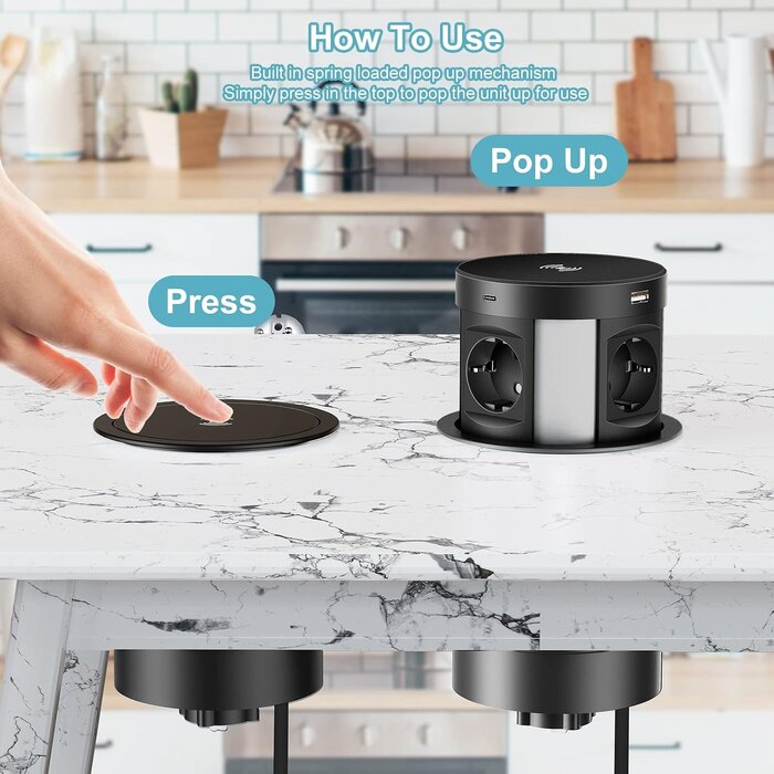 Bloc multiprise encastrable 4 prises + USB + Chargeur sans fil - Jusqu'à -34%