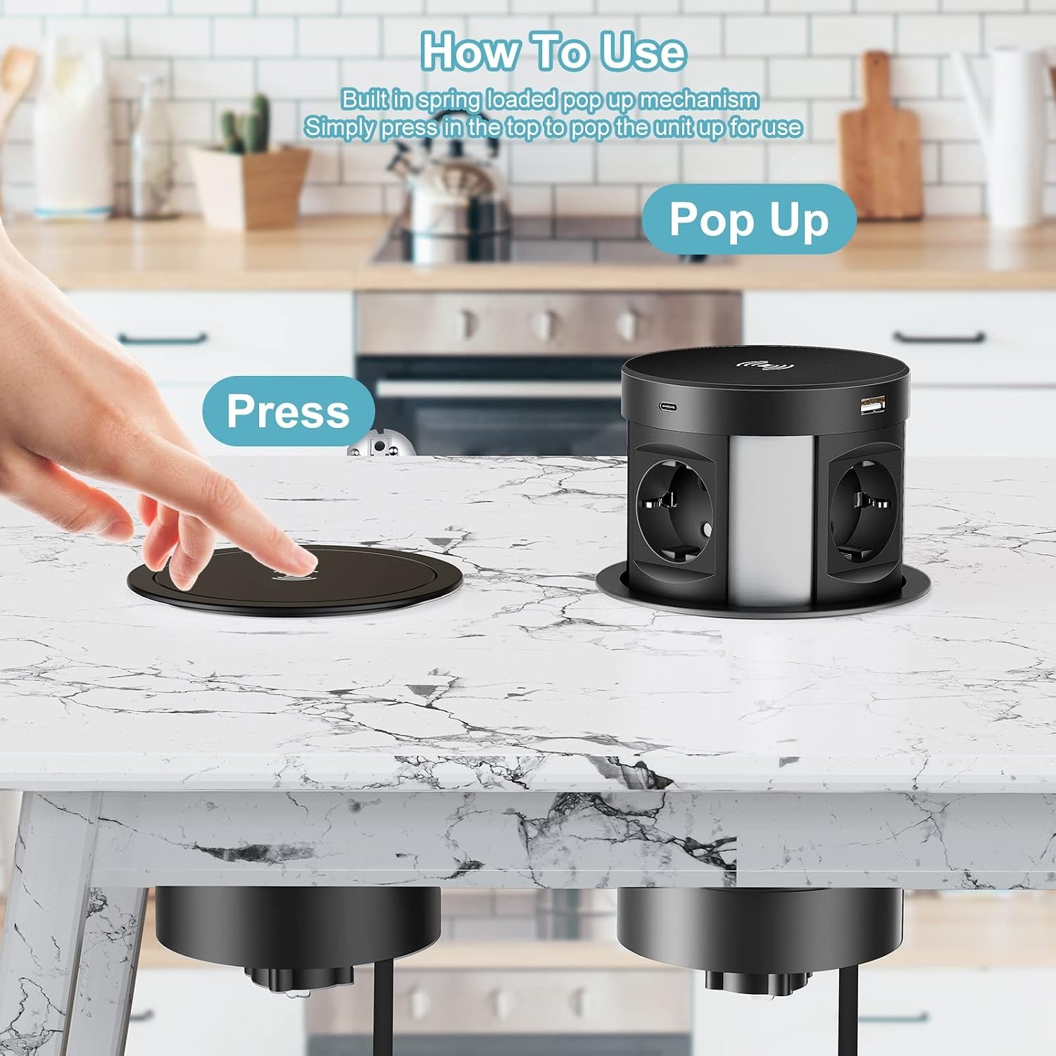 Bloc multiprise encastrable 4 prises + USB + Chargeur sans fil - Jusqu'à -34%