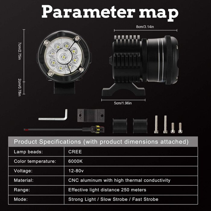 Paire de projecteurs LED 90W pour moto - Jusqu'à -34% sur l'outlet