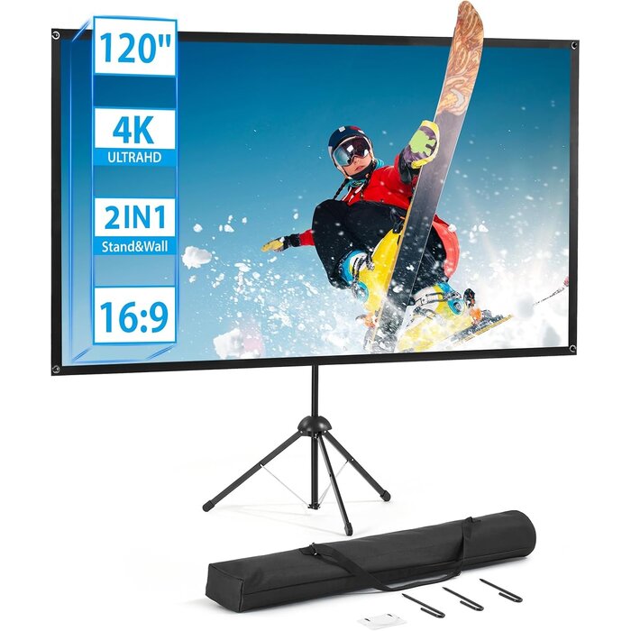 Écran de projection portable 80 pouces avec trépied - Jusqu'à -34% de remise