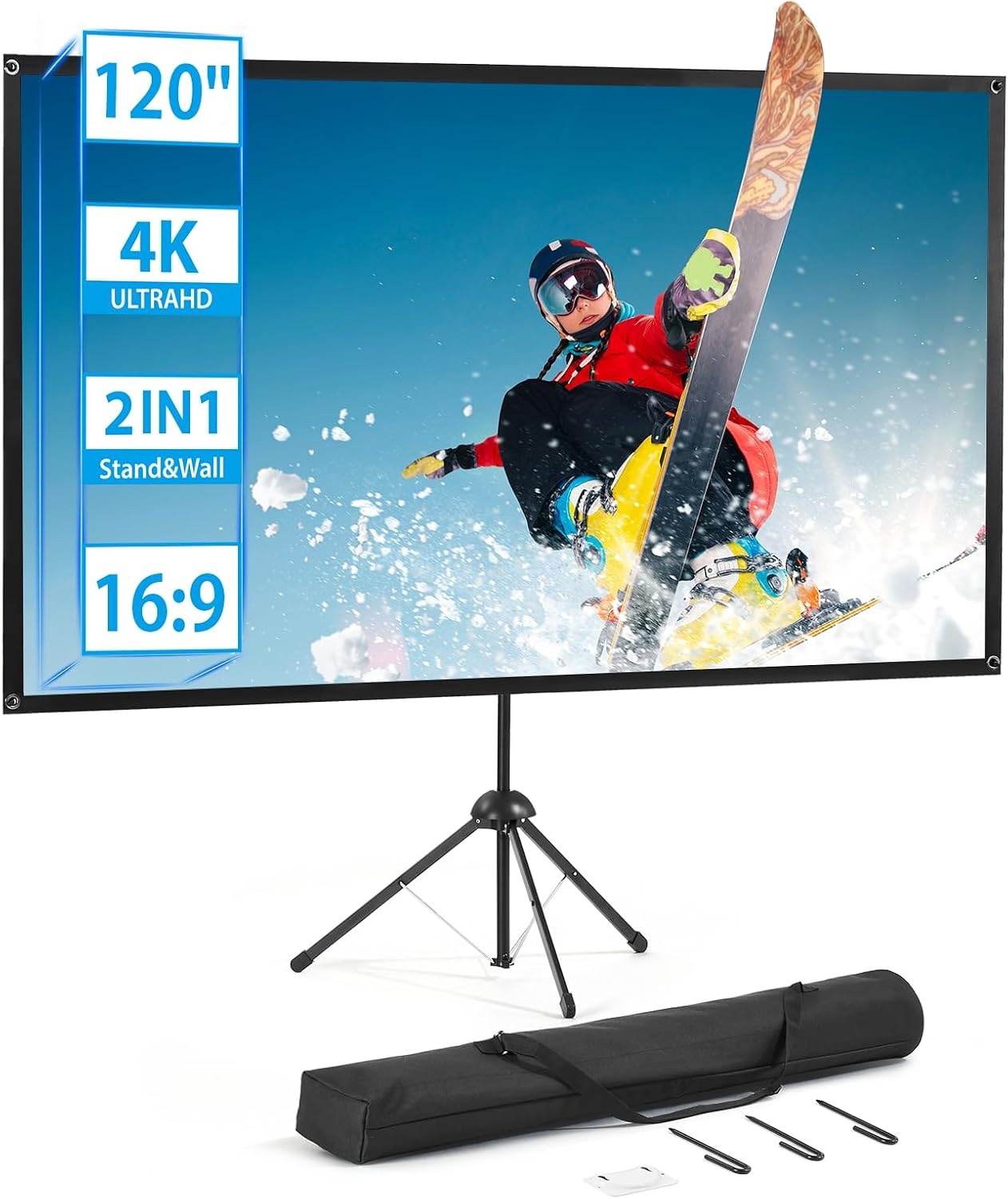 Écran de projection portable 80 pouces avec trépied - Jusqu'à -34% de remise