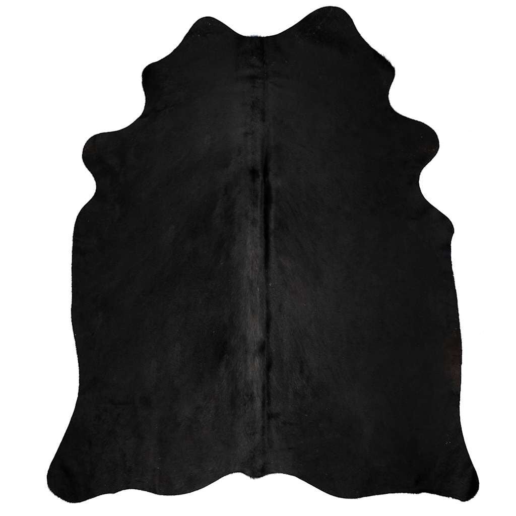 Vidaxl Tapis en peau de vache véritable noir 150x170 cm - Jusqu'à -35%