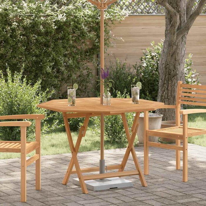 Vidaxl Table de jardin pliante en teck massif 110x110cm - Jusqu'à -35%