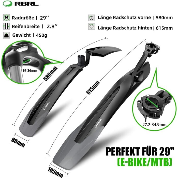 Kit garde-boue universel 29" VTT - Jusqu'à -31% sur votre équipement
