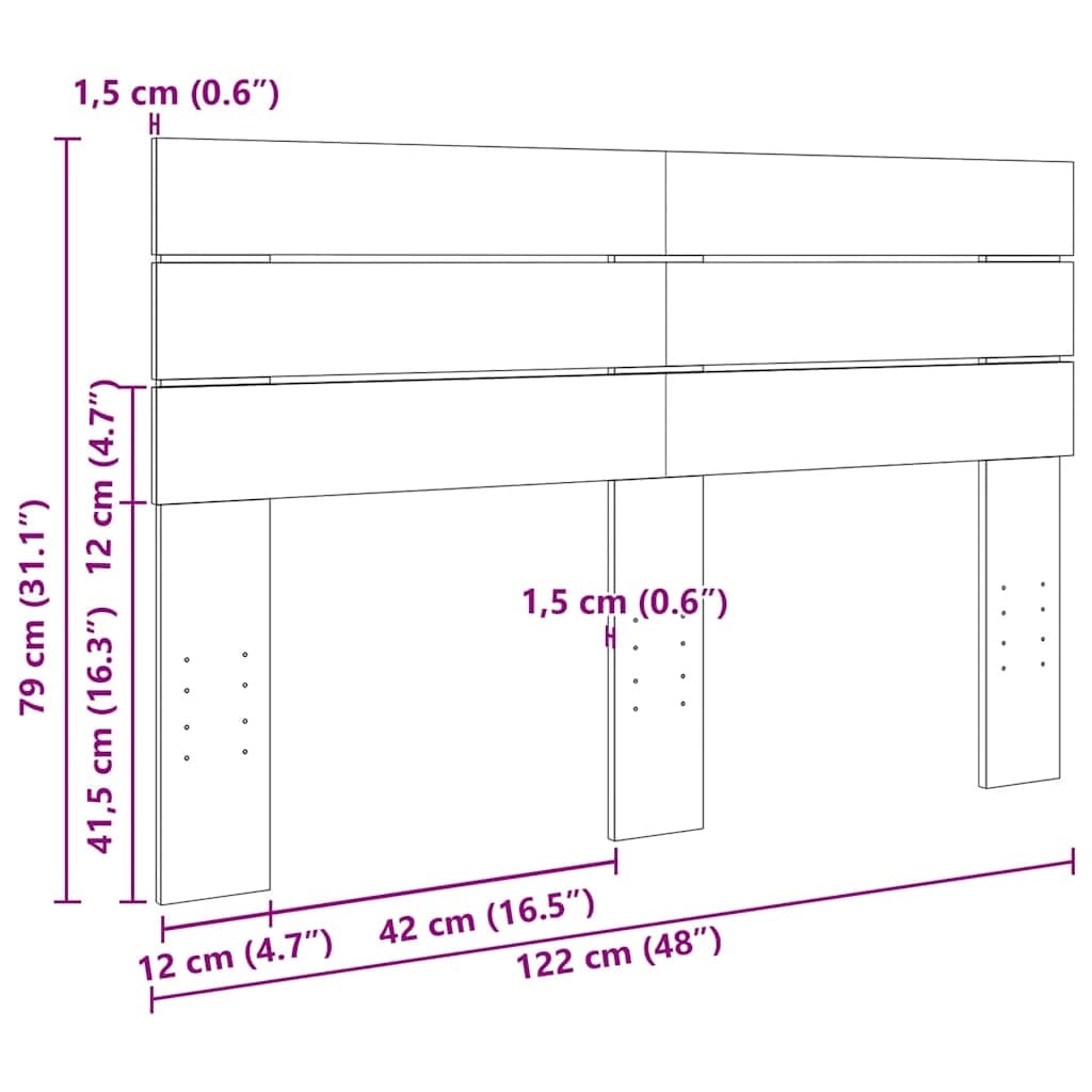 Vidaxl Tête de lit en chêne massif 120 cm - Jusqu'à 84% de remise