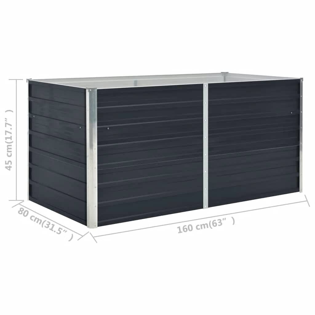 Vidaxl Bac à fleurs surélevé 160x80x45cm - Acier galvanisé - Jusqu'à -45%