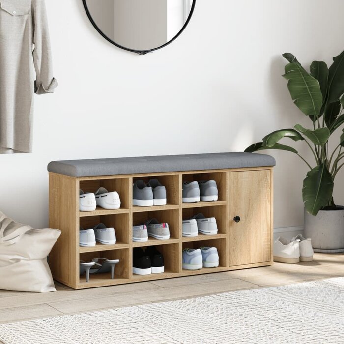Vidaxl Banc à chaussures avec coussin chêne sonoma - Jusqu'à -58%