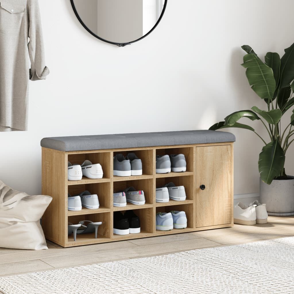 Vidaxl Banc à chaussures avec coussin chêne sonoma - Jusqu'à -58%