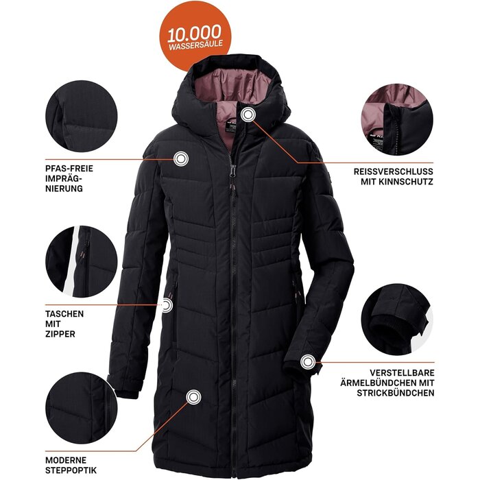 Veste matelassée fille imperméable noire - Jusqu'à 34 % de réduction