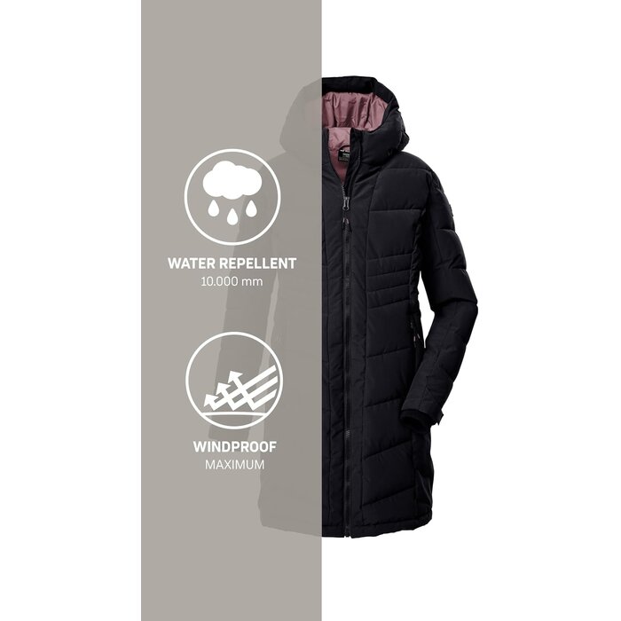 Veste matelassée fille imperméable noire - Jusqu'à 34 % de réduction